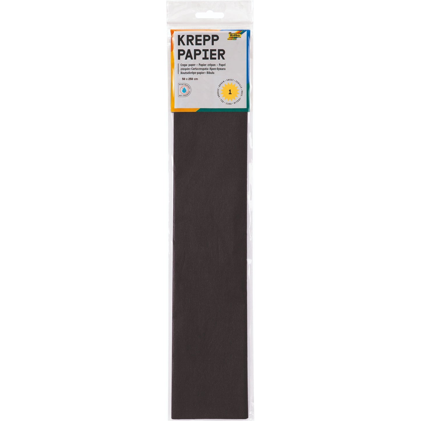Folia Paper - Krepppapier Folia 250x50cm Nr199 schwarz | 10 Stück