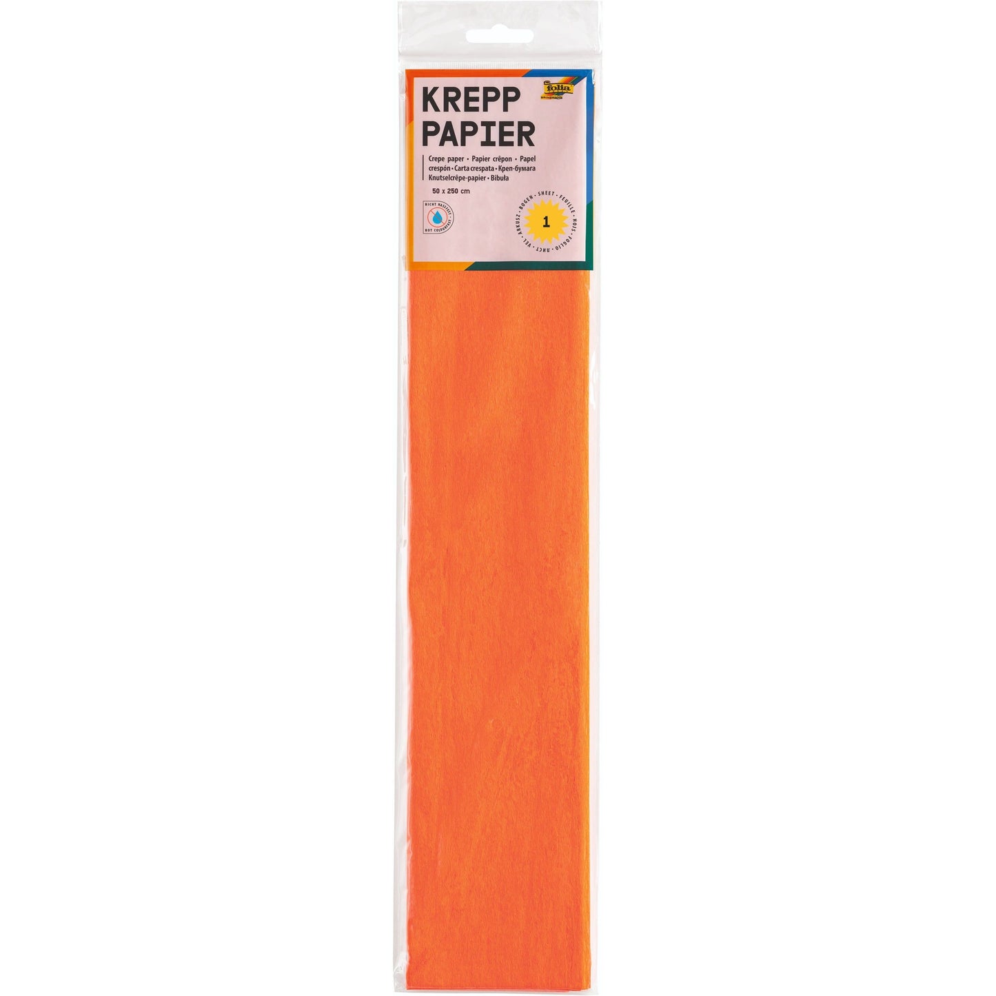 Folia - Krepppapier 250x50cm Nr. 109 leuchtend orange