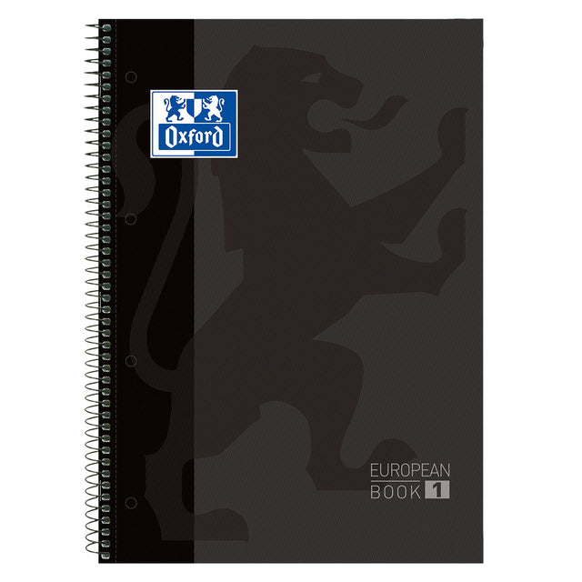 Oxford - Notizbuch Classic Peabook A4+ 4-Loch-Linie 80 Blatt schwarz