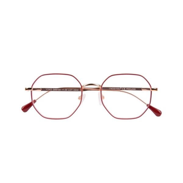 I Need You - Lesebrille +2,00 dpt Yoko rot-kupfer