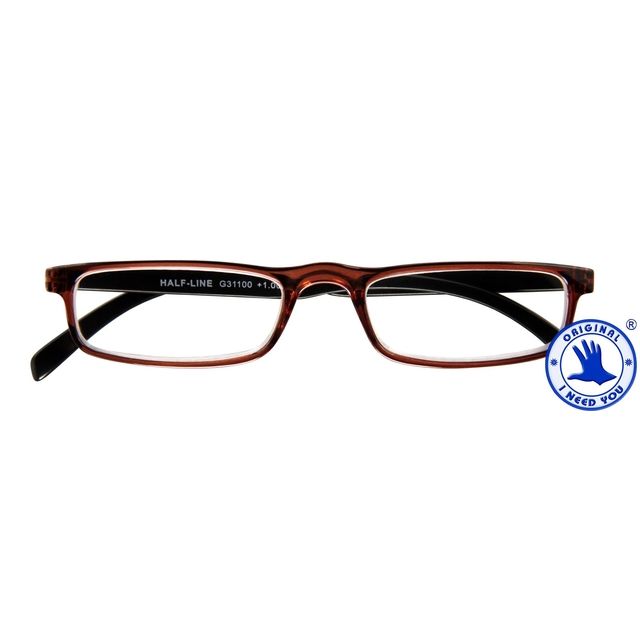 I Need You - Lesebrille +2,00 dpt Halblinie braun