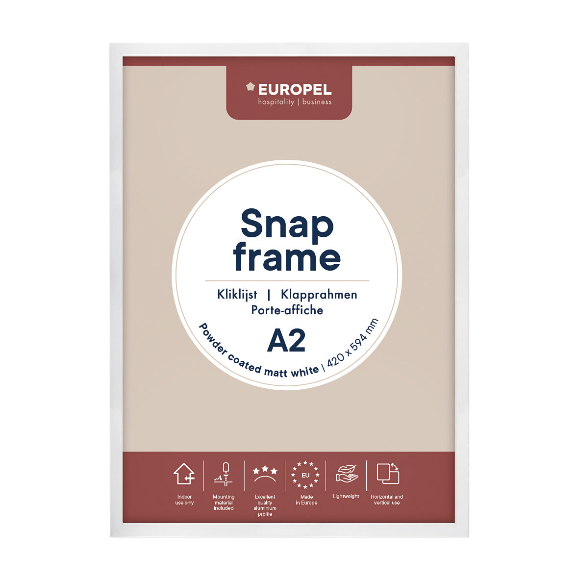 Europel - Klapprahmenfolie A2 25mm mattweiß