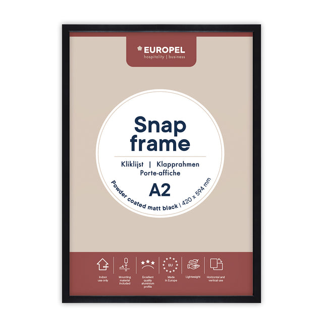Europel - Klapprahmenfolie A2 25mm mattschwarz