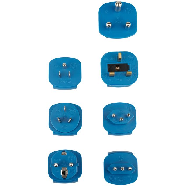 Brennerstuhl - Reisestecker-Adapter Welt 150 Länder mit Erdung schwarz | 5 Stück