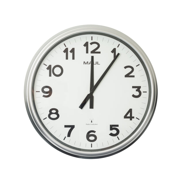 MAUL - Wanduhr Ride RC Ø61x7,5cm Kunststoff silber/weiß inkl. Batterie