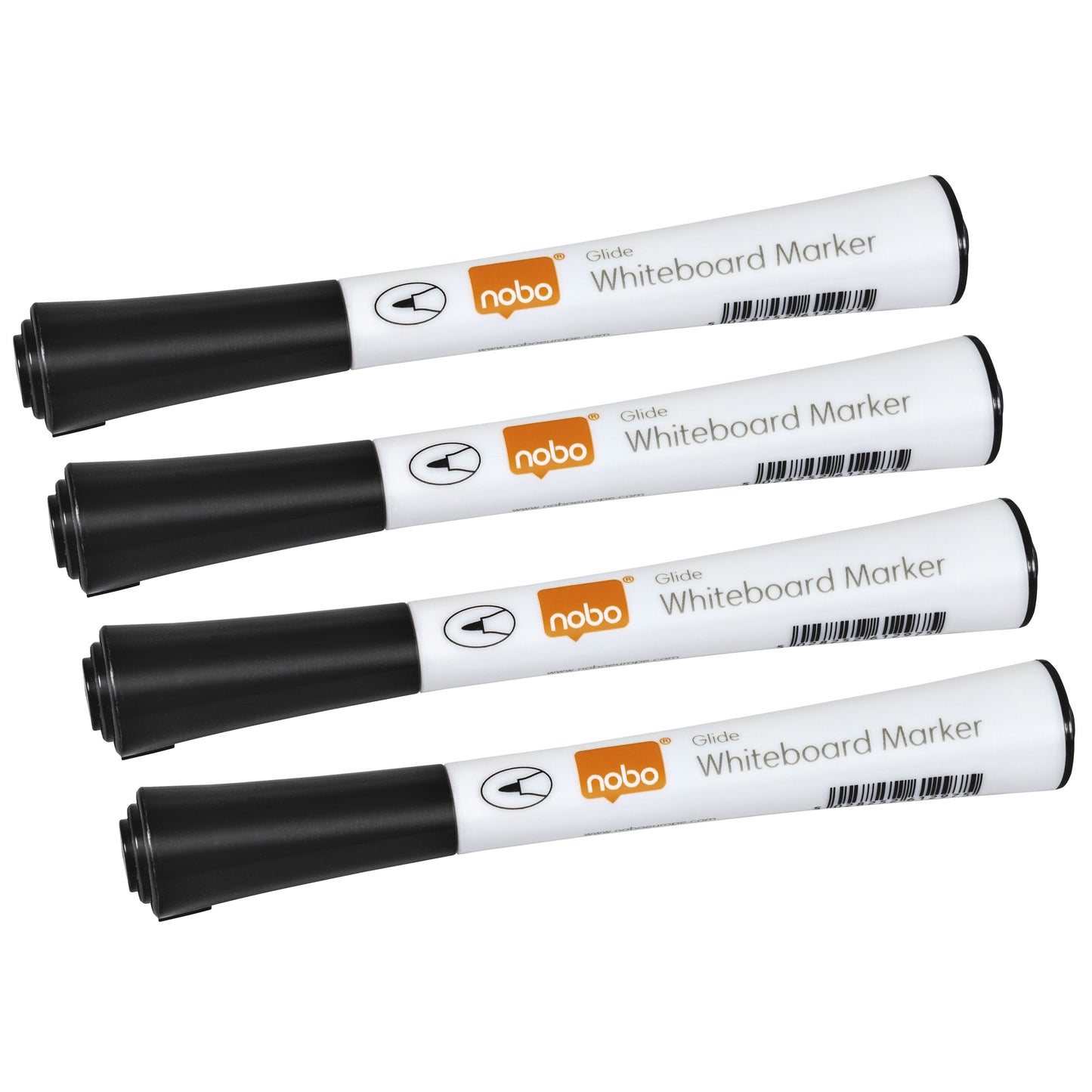 Nobo - Whiteboardmarker Glide fein schwarz 1mm 4 Stück