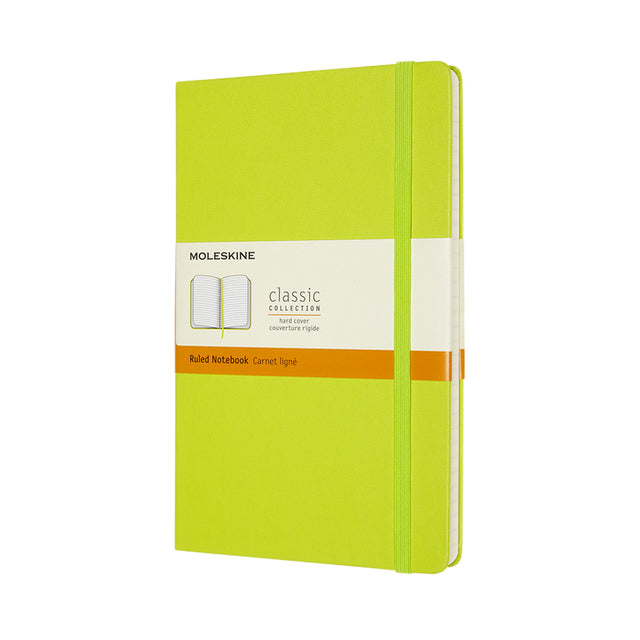 Moleskine – Notizbuch groß, 130 x 210 mm, Hardcover, zitronengrün