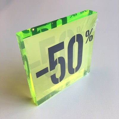 Klika - Acryl kortingsblok -50% fluor groen