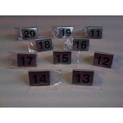 Klika - Bordje / tafelnummer set 11 tot 20 rvs