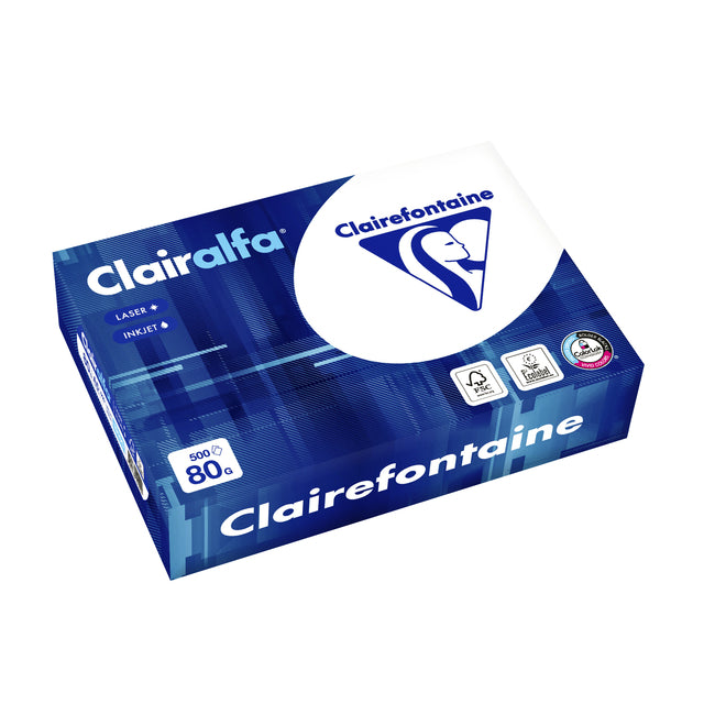 Clairefontaine - Kopierpapier Clairalfa A5 80gr weiß 500 Blatt | 10 Stück