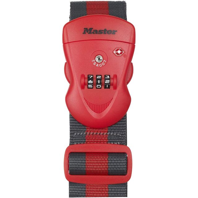 Master Lock - Koffergurt TSA Rot/Schwarz
