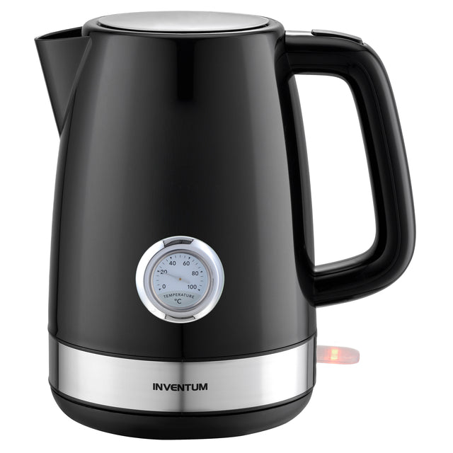 Inventum - Wasserkocher 1,7 Liter schwarz mit Edelstahl