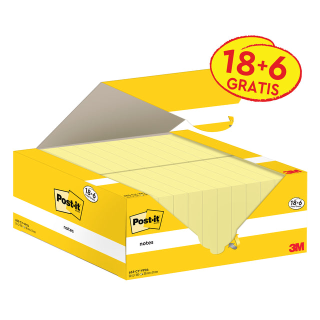 Post-it - Notizblock 3m 653-cy 38mmx51mm gelb | 12 Stück