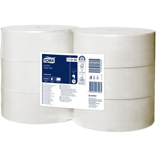 Tork - Toilettenpapier T1 Universal Jumbo 1-lagig 500m weiß 110162
