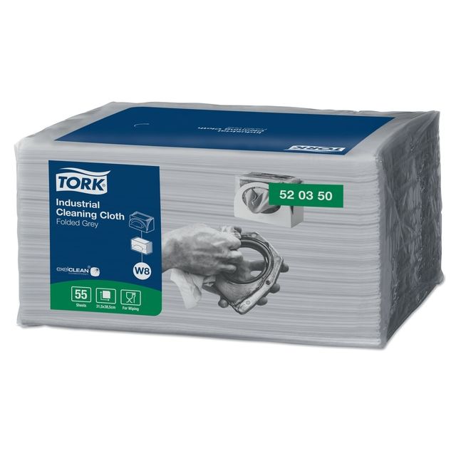 Tork - Reinigungstuch W8 Industrial 1-lagig 55 Blatt grau 520350 | 8 Stück