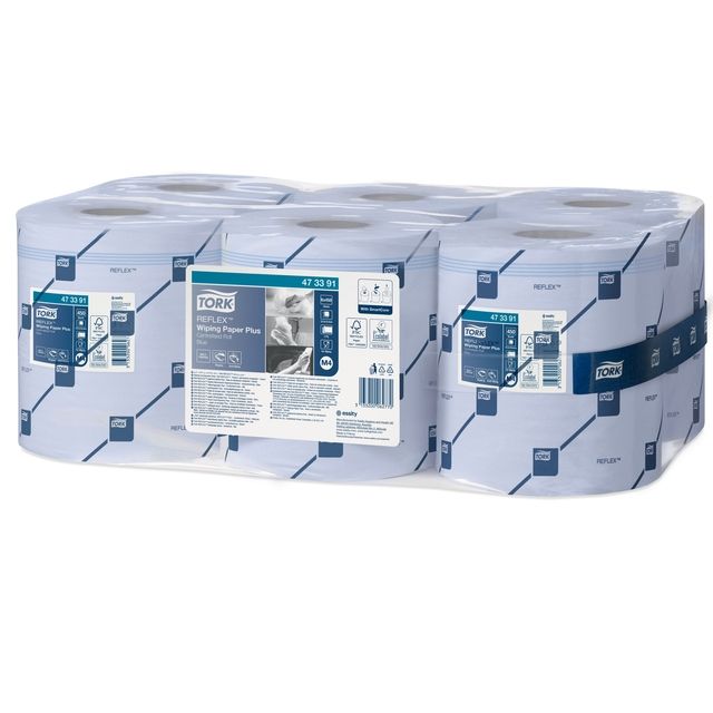 Tork - Reinigungspapier M4 Reflex Plus Advanced 2-lagig 450 Blatt blau 473391