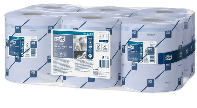 Tork - Reinigungspapier M4 Reflex Plus Advanced 2-lagig 450 Blatt blau 473391