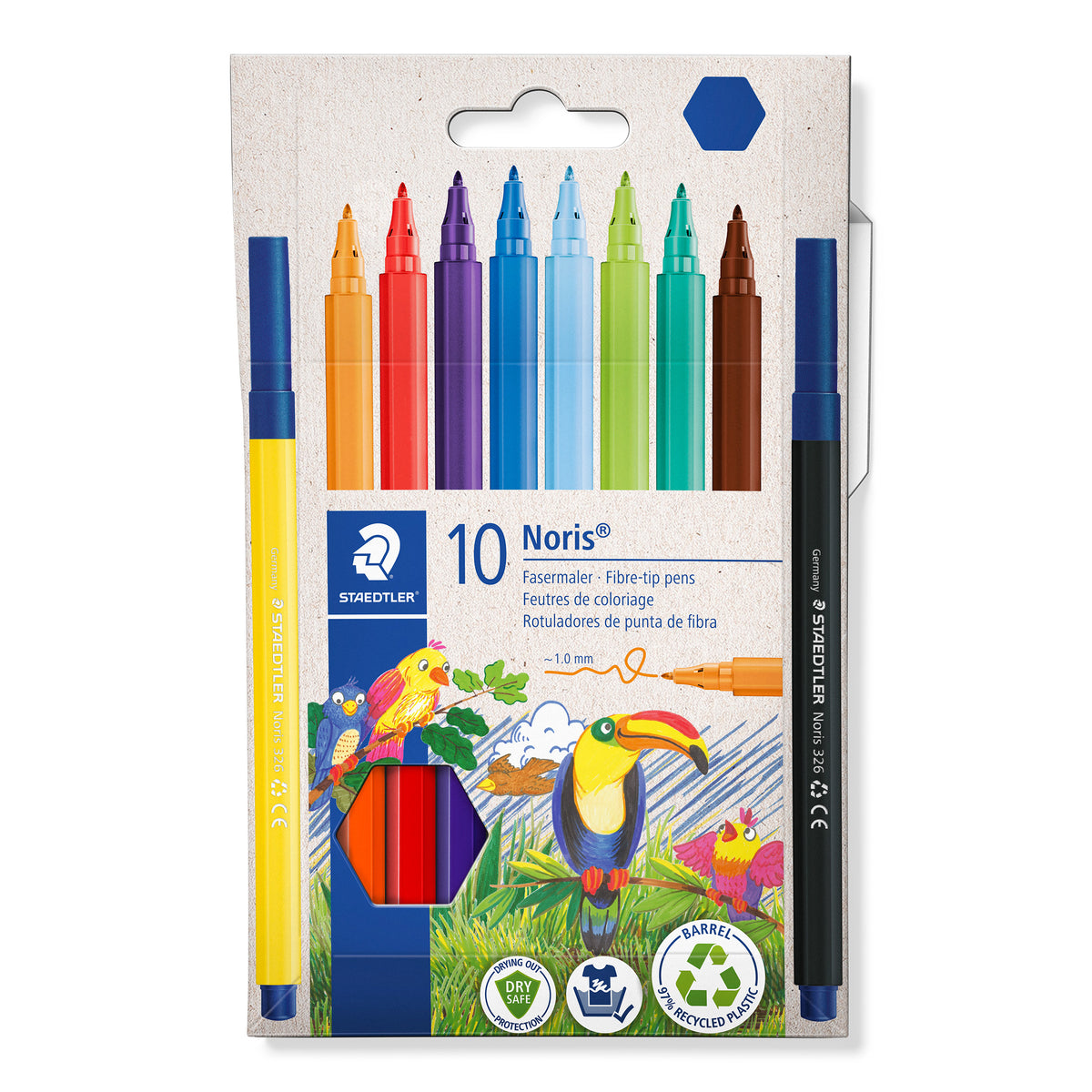 Staedtler - Farbmarker Noris 326 Kartonetui 10 Farben | 10 Stück