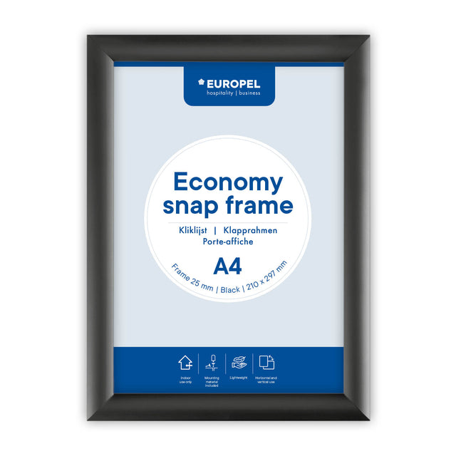 Europel - Klapprahmenhülle Economy A4 schwarz