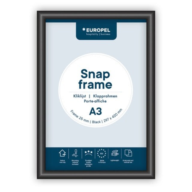 Europel - Klapprahmenhülle A3 25mm schwarz