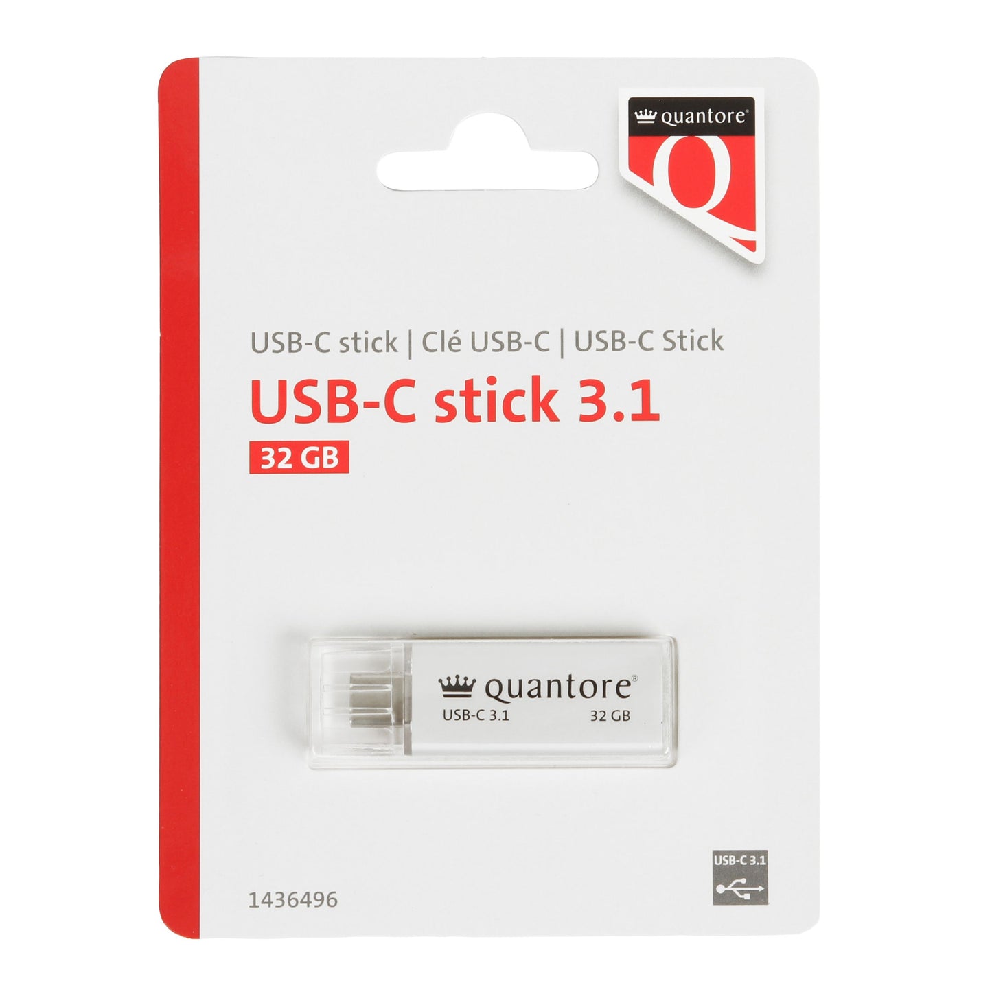 Quantore - USB-Stick USB-C 32GB 3.1 Silber | 400 Stück