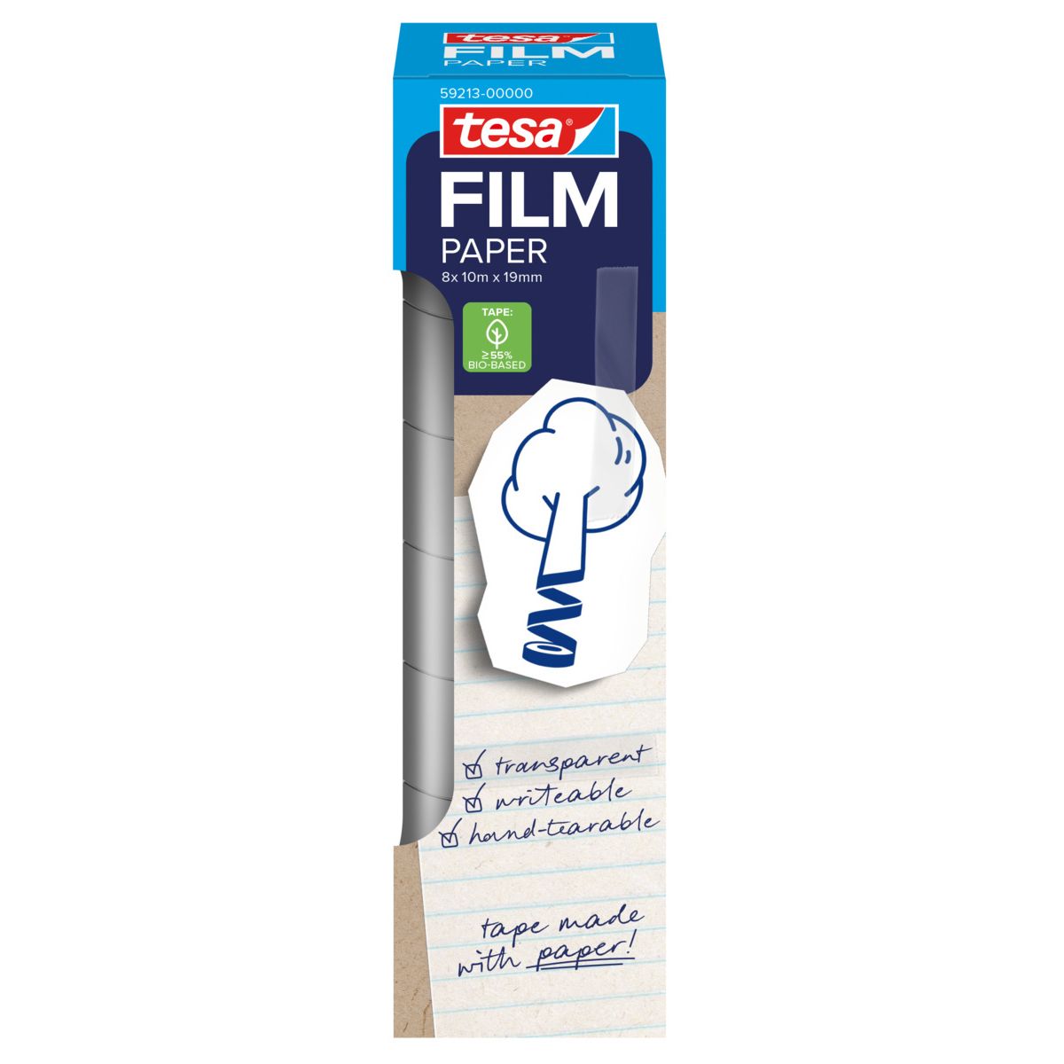 Tesa – Klebeband, Folienpapier, 19 mm x 10 m, 8 Rollen