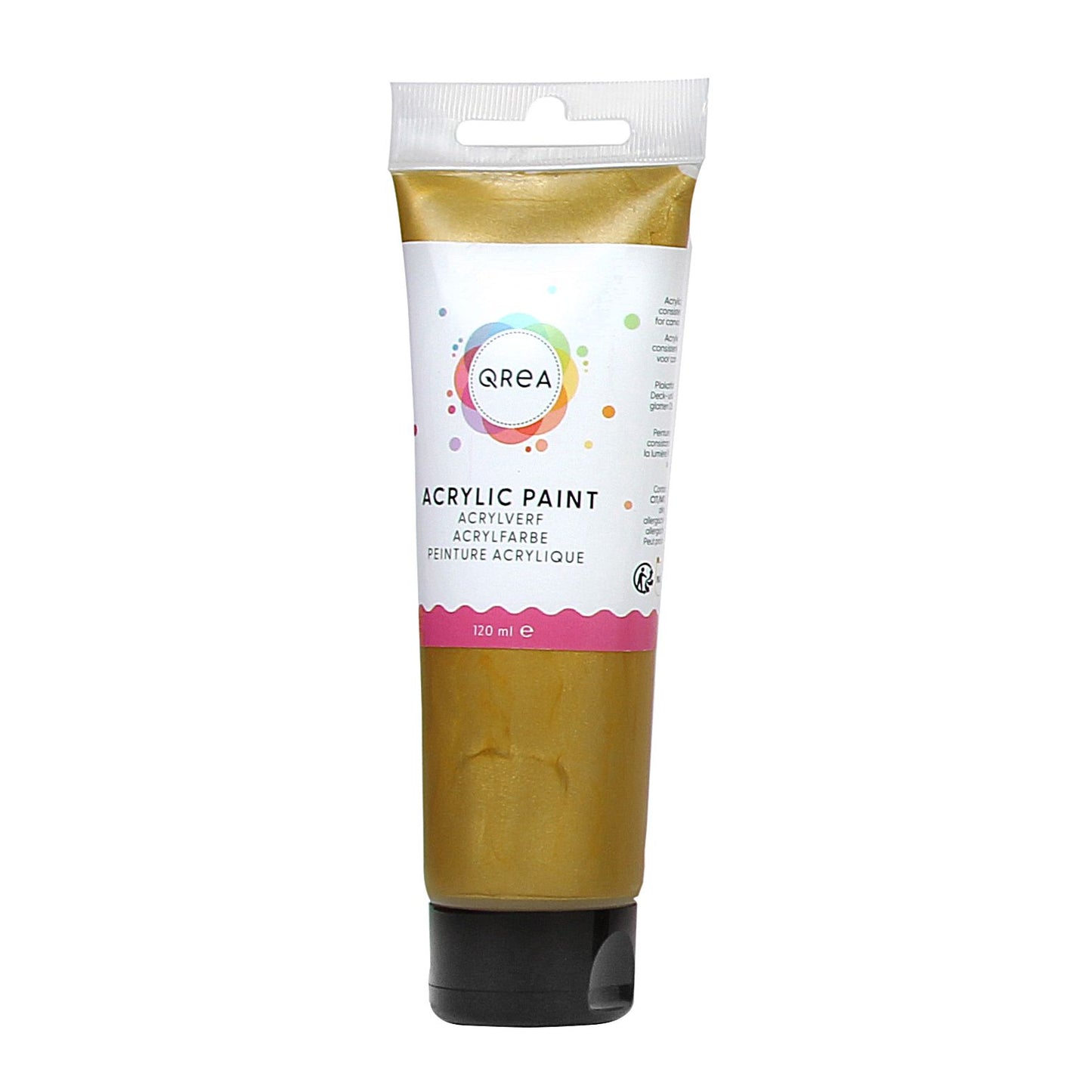 Qrea - Acrylfarbe 120 ml Gold | 6 Stück