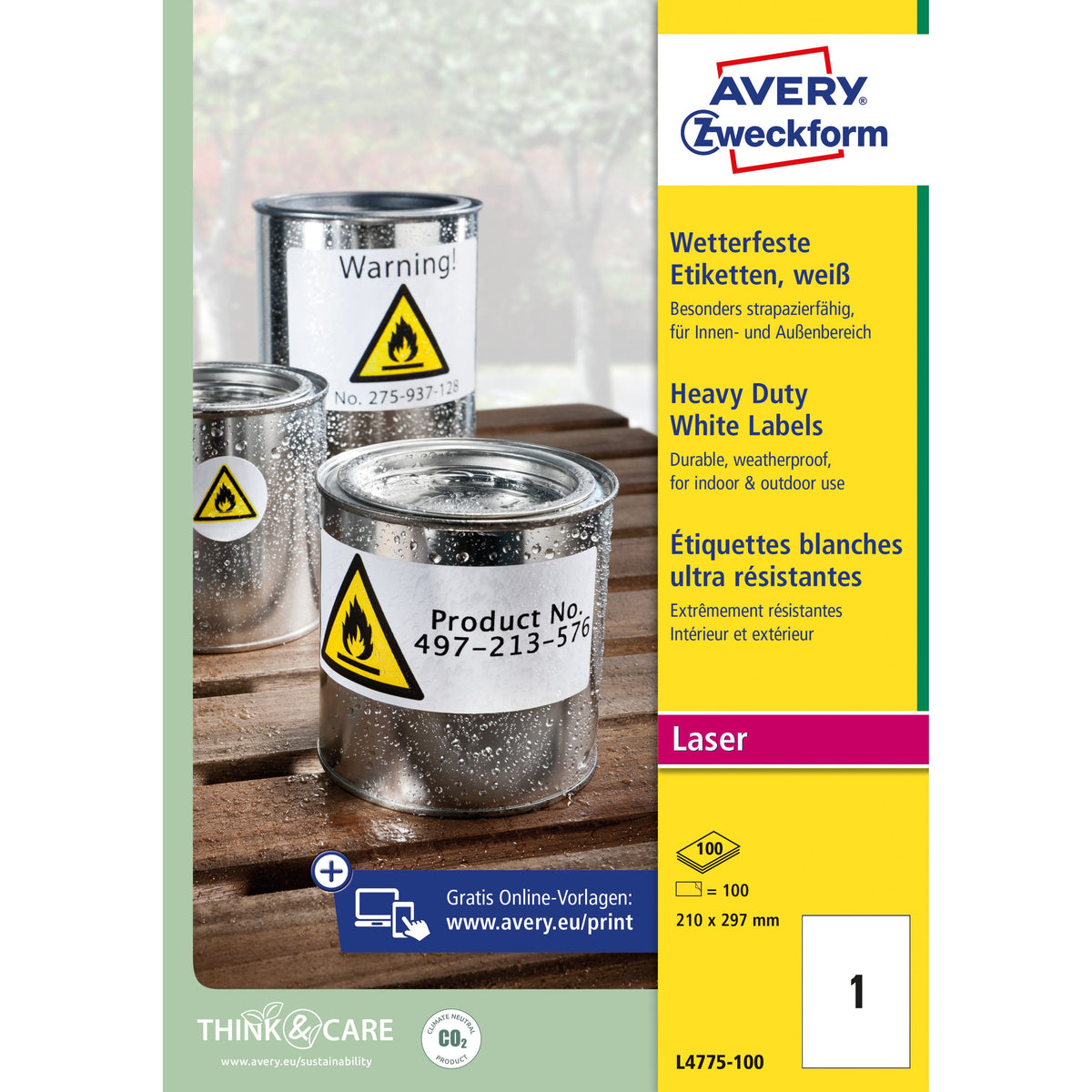 Avery Zweckform - Etikett l4775-100 210x297mm 100St