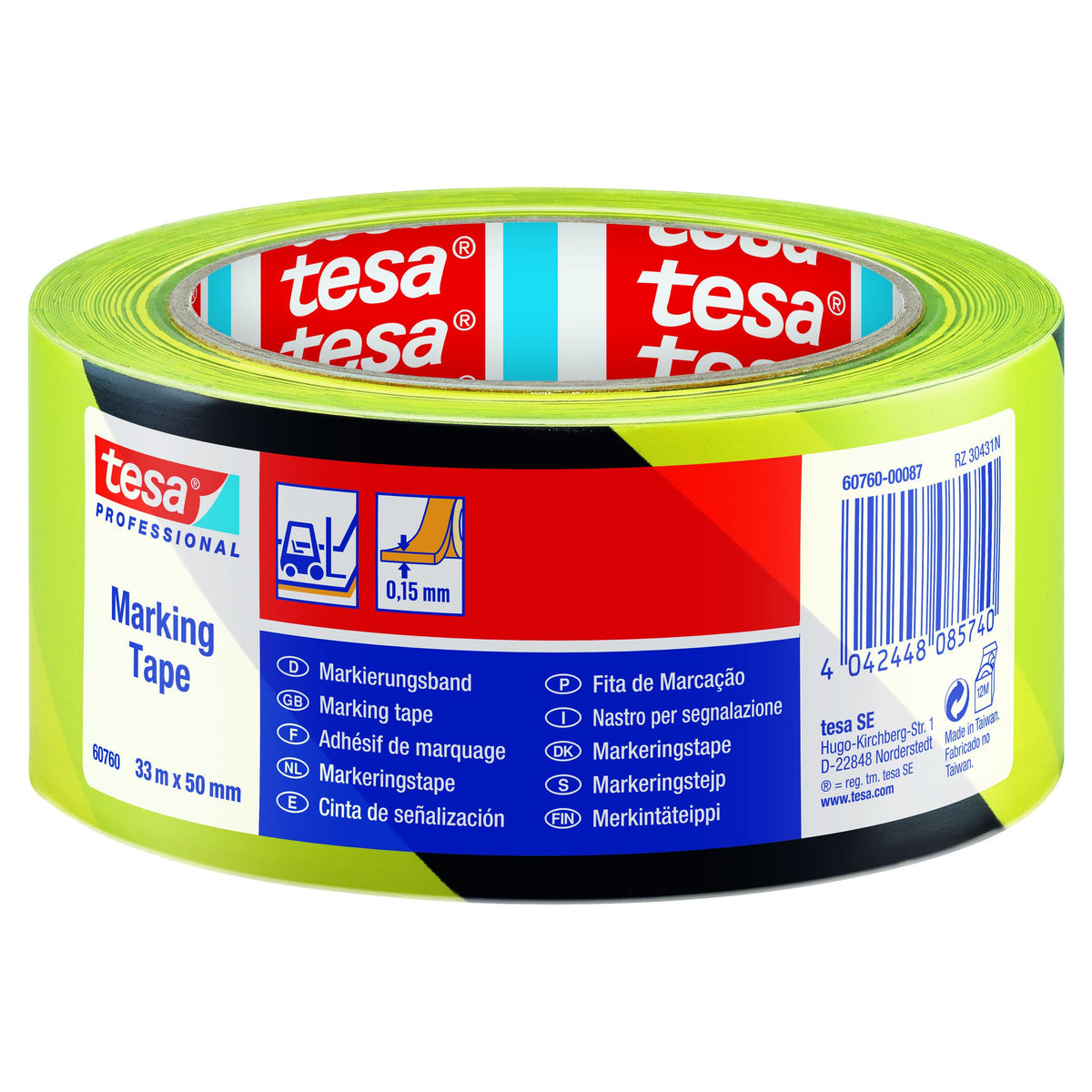 Tesa - Markeringse prof 60760 pv1 50mmx33m gl black | 6 Stück