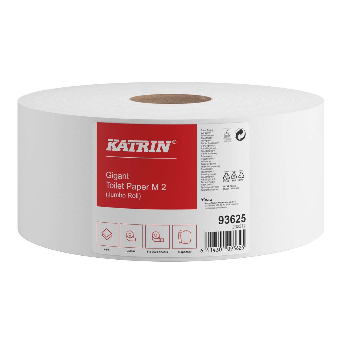 Katrin - Toiletpapier gigant m 2laags 300m wit