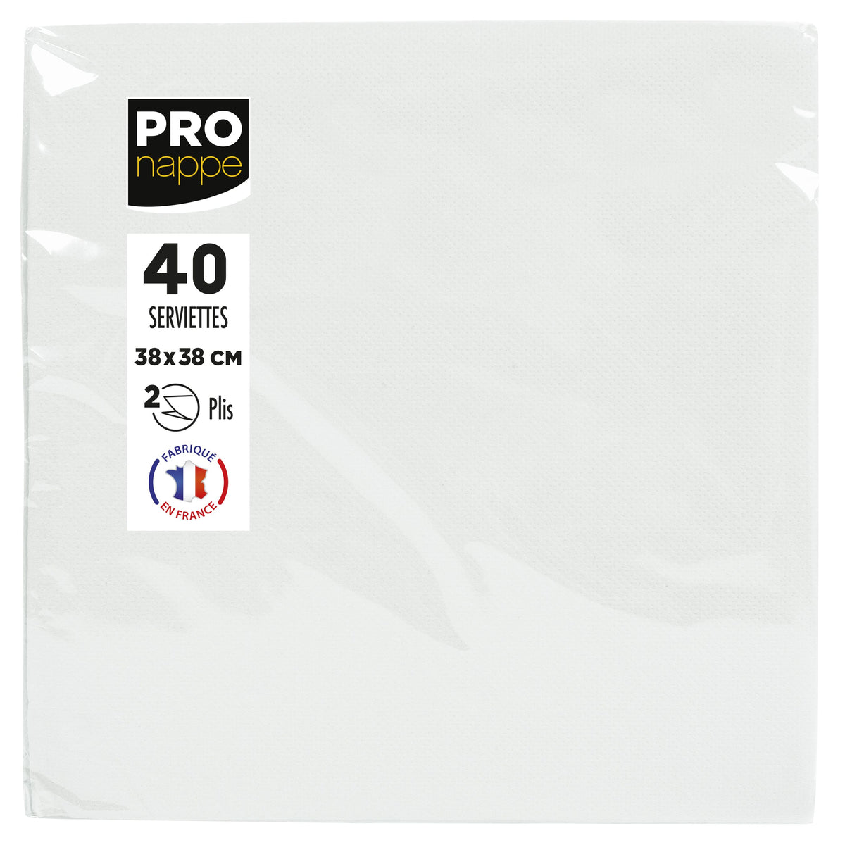 Pronappe - Serviette 1/4 Falz 2-lagig 380x380mm 40 Blatt weiß