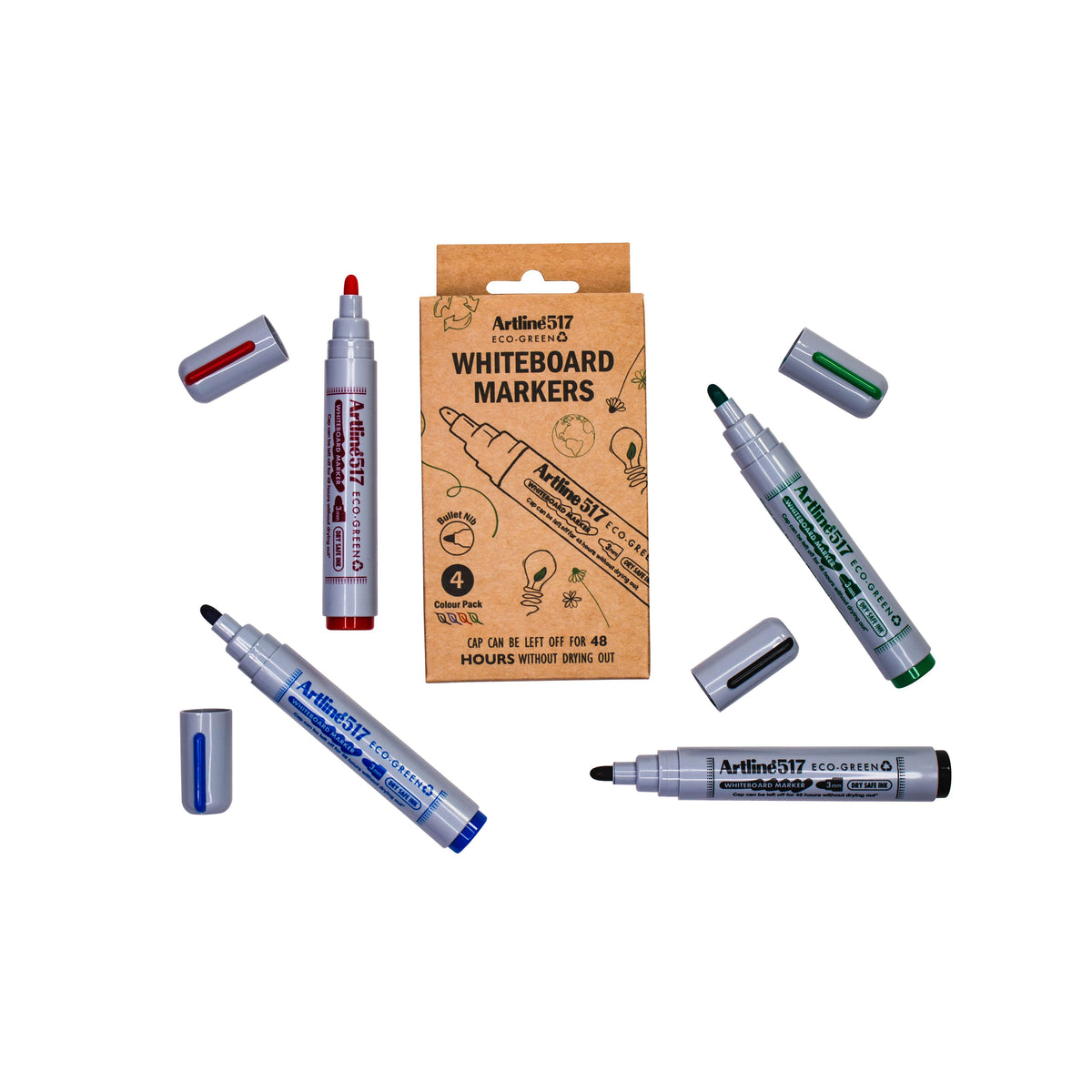 Artline - Whiteboardmarker 517 eco rund m ass 4 Stk