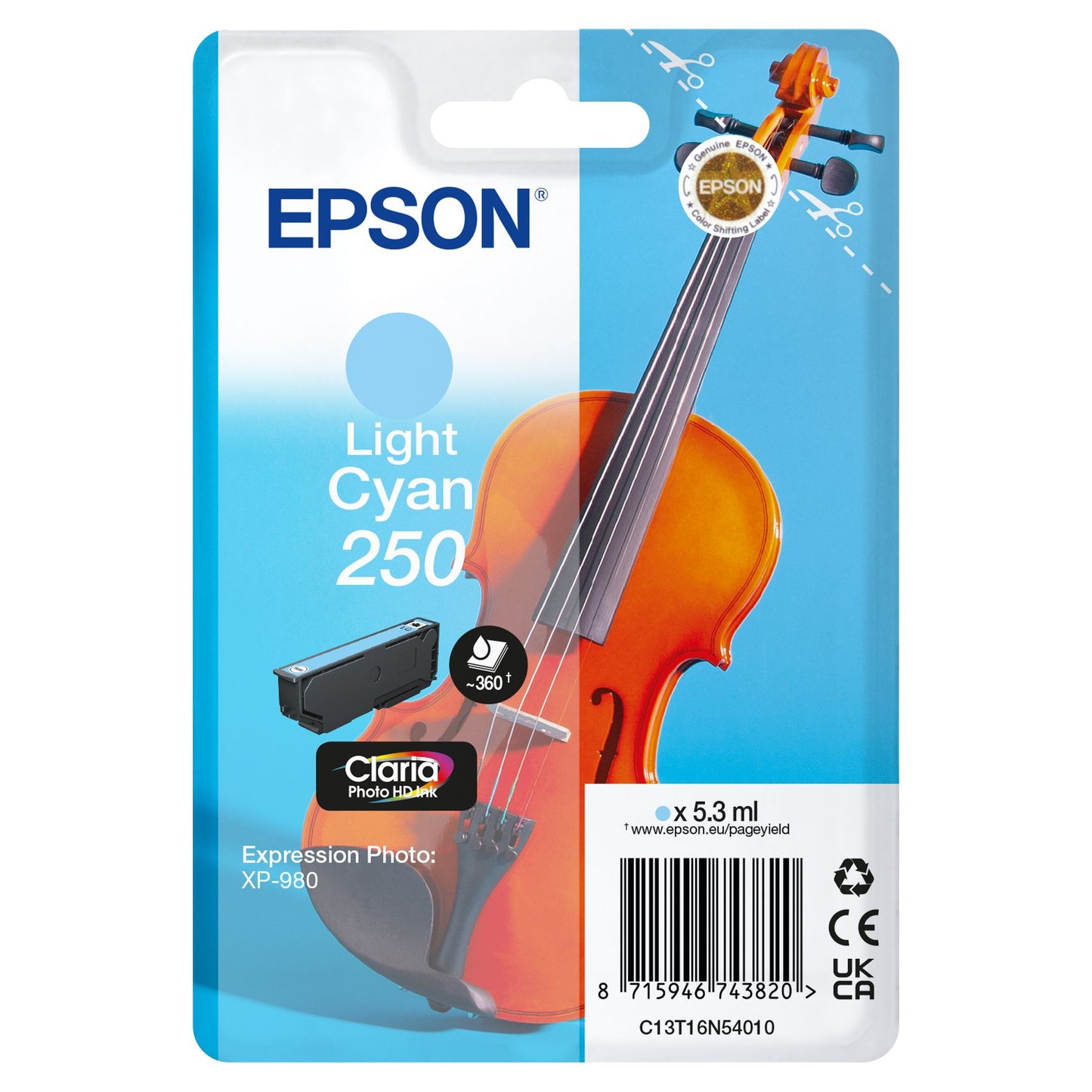 Epson - Inktcartridge 250 t16n54 licht blauw