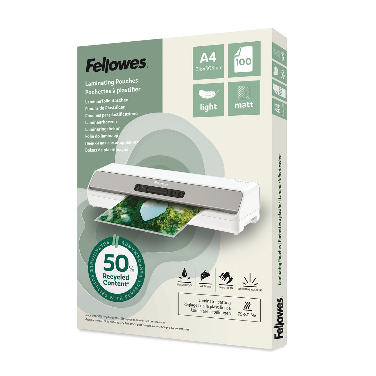 Fellowes - 100143435 laminatorzak 100 stuk(s)