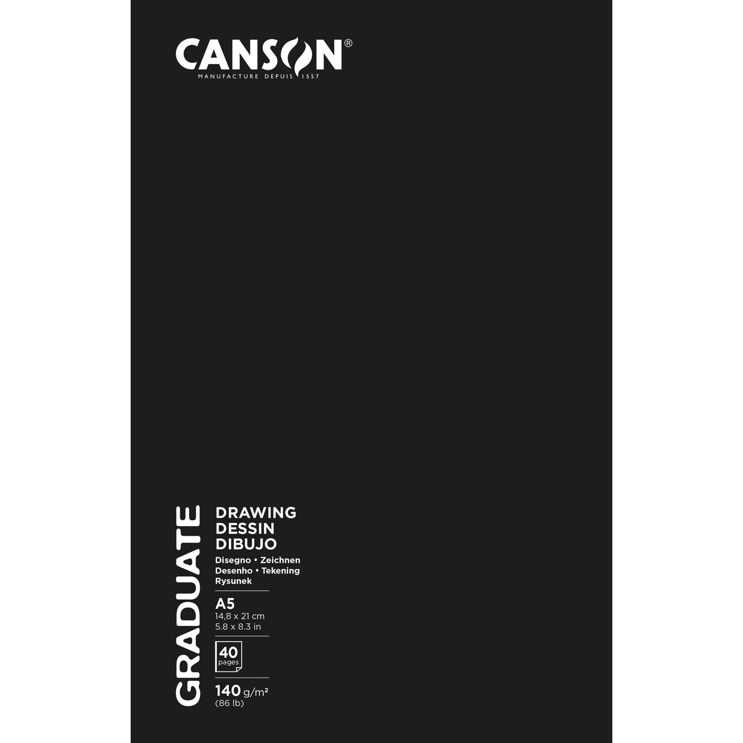 Canson - Schetsboek graduate 20vel 140gr a5 wit