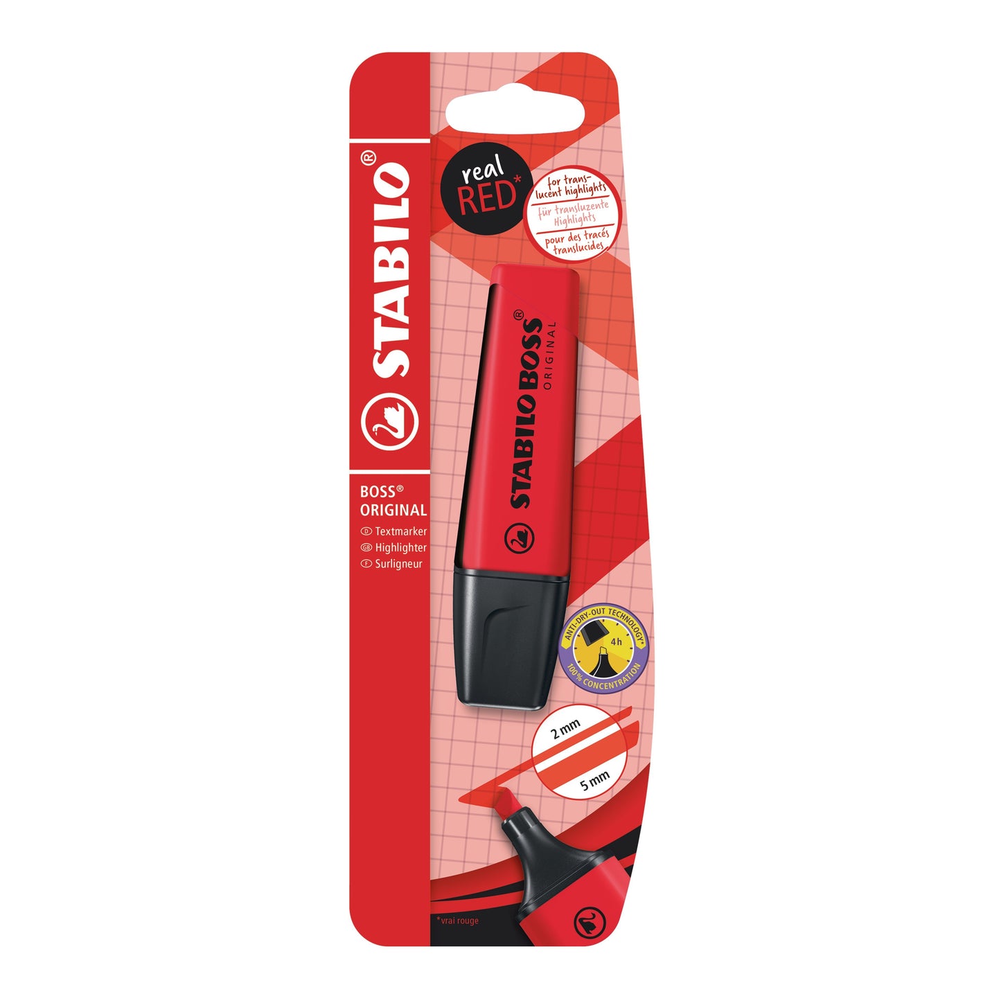 Stabilo - Markeerstift boss 70/48 echt rood blst à 1 | 10 stuks