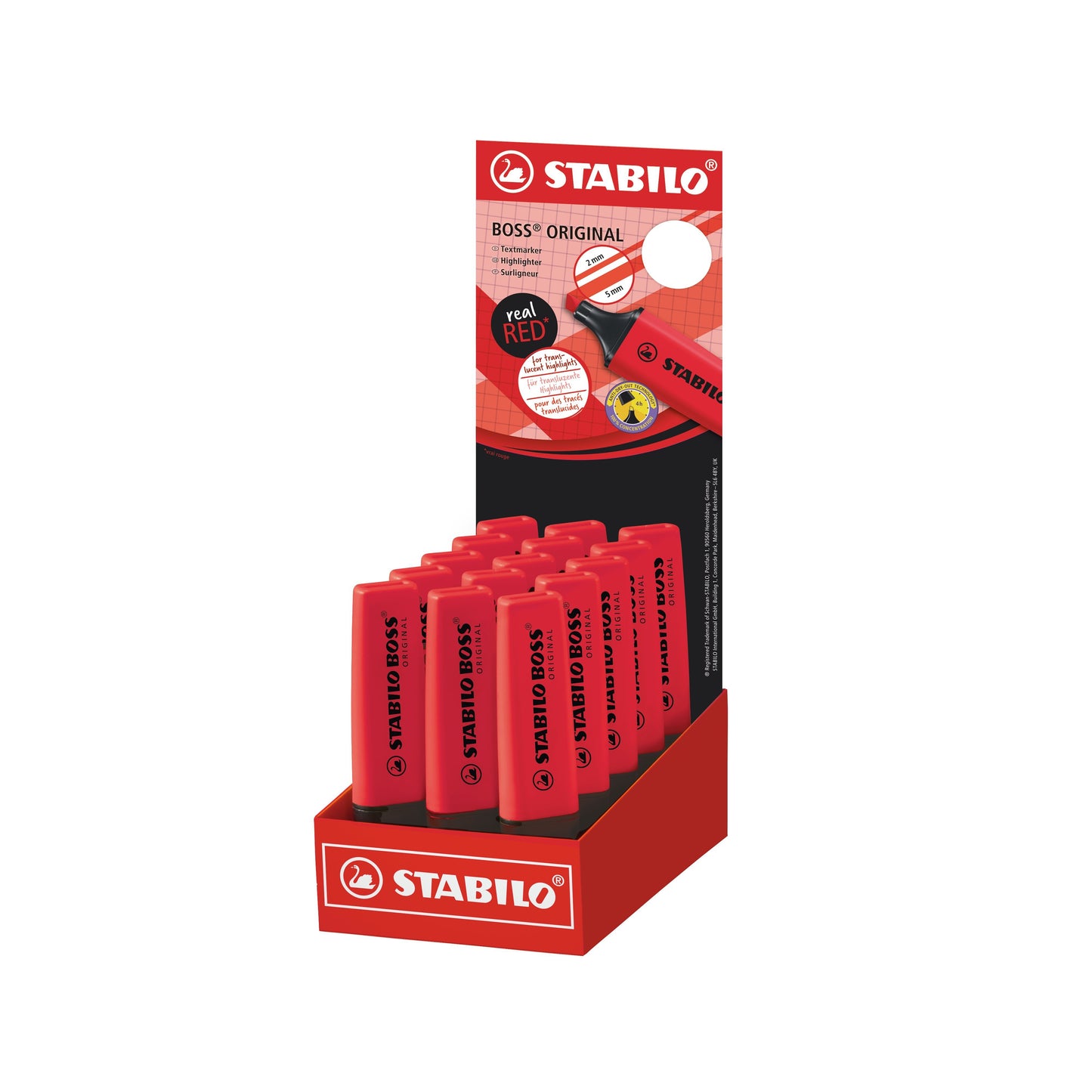 Stabilo - Markeerstift boss 70/48 echt rood 15st