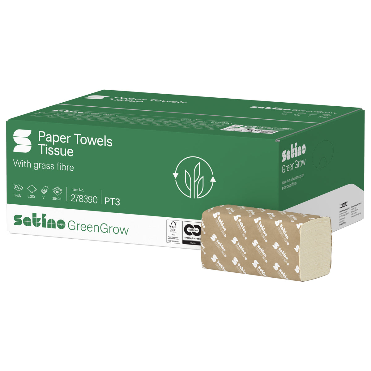 Satino - Handdoek pt3 greengrow 2laags 278390