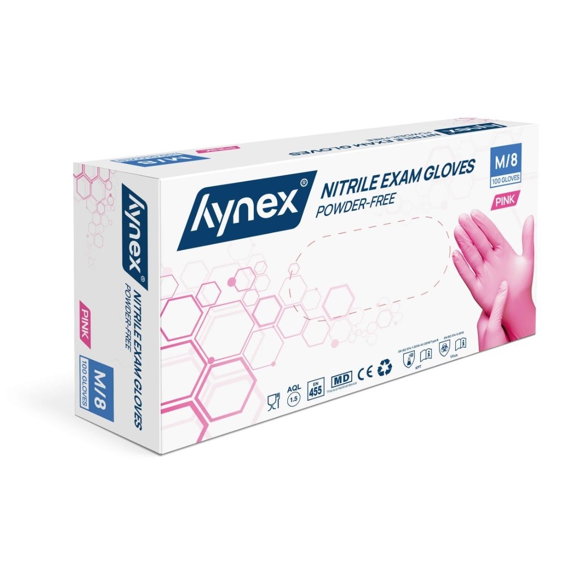 Hynex - Handschoen nitril m roze 3.5gr 100 stuks