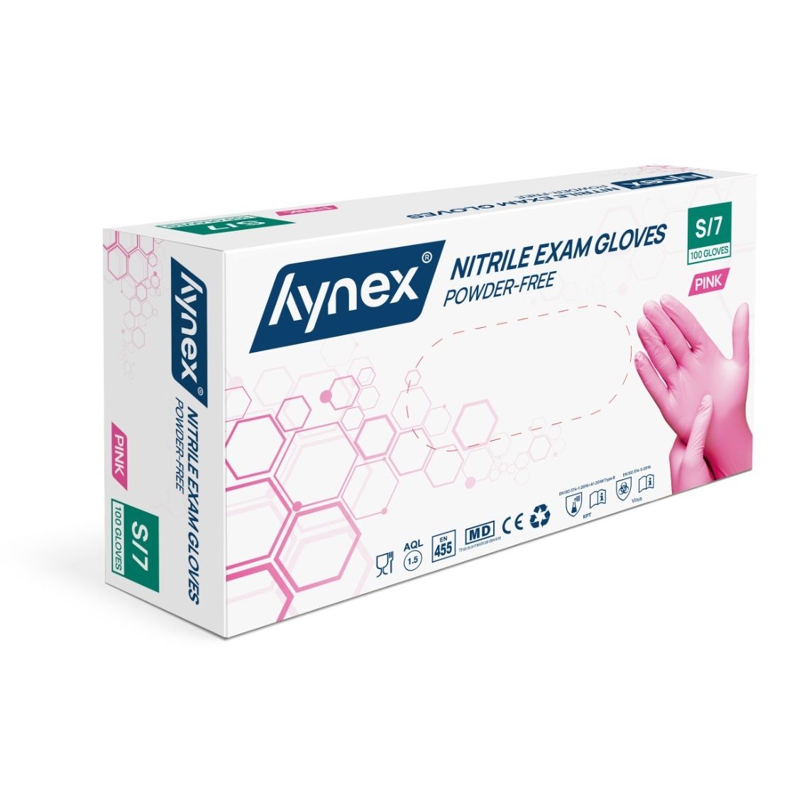 Hynex - Handschoen nitril s roze 3.5gr 100 stuks