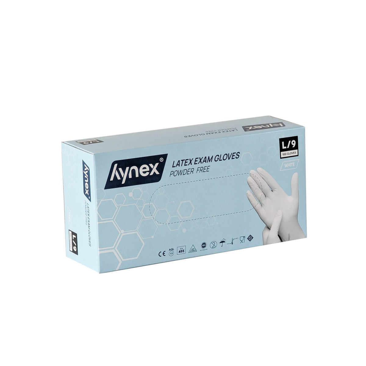 Hynex - Handschoen latex l wit 5g 100 stuks