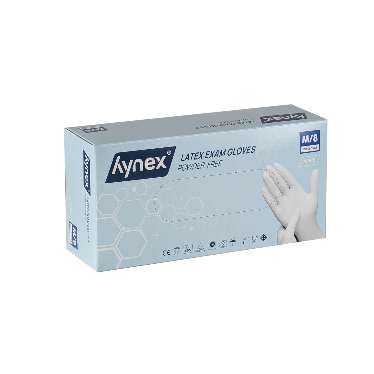 Hynex - Handschoen latex m wit 5gr 100 stuks