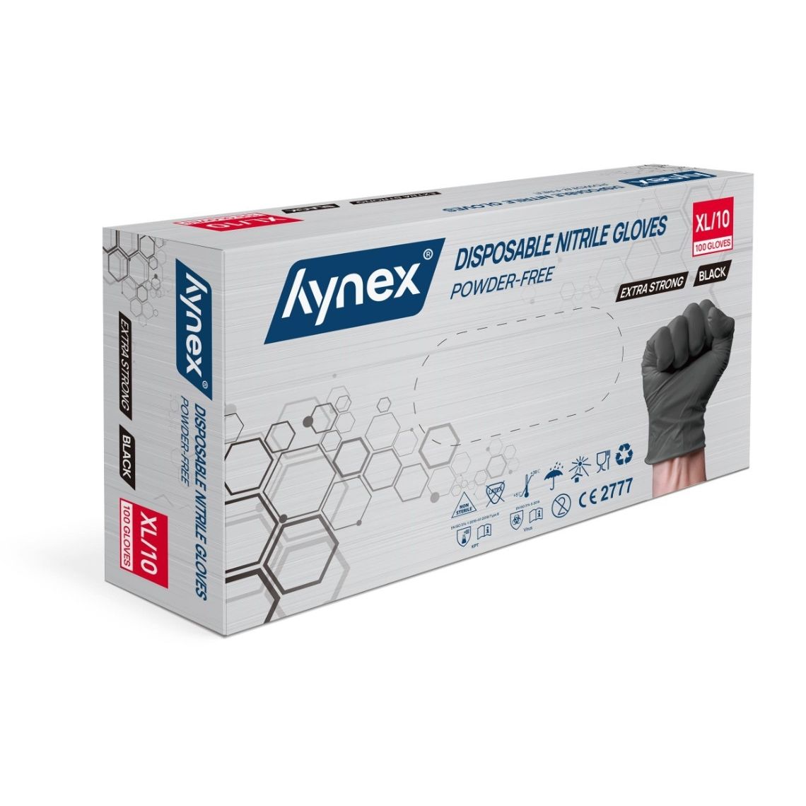 Hynex - Handschoen nitril xl zwart 5gr 100 stuk | 10 stuks
