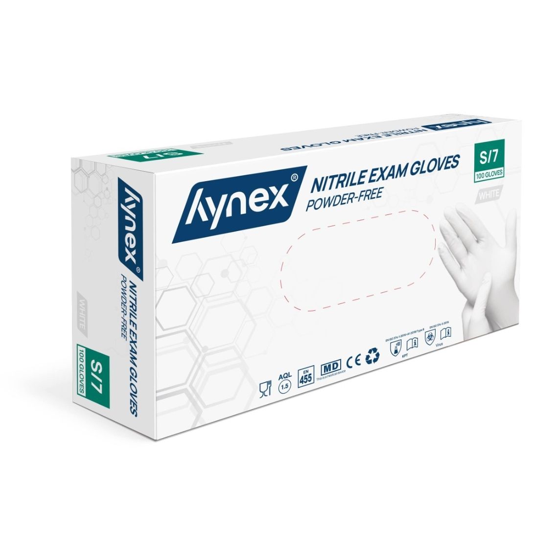 Hynex - Handschoen nitril s wit 3.5gr 100 stuks