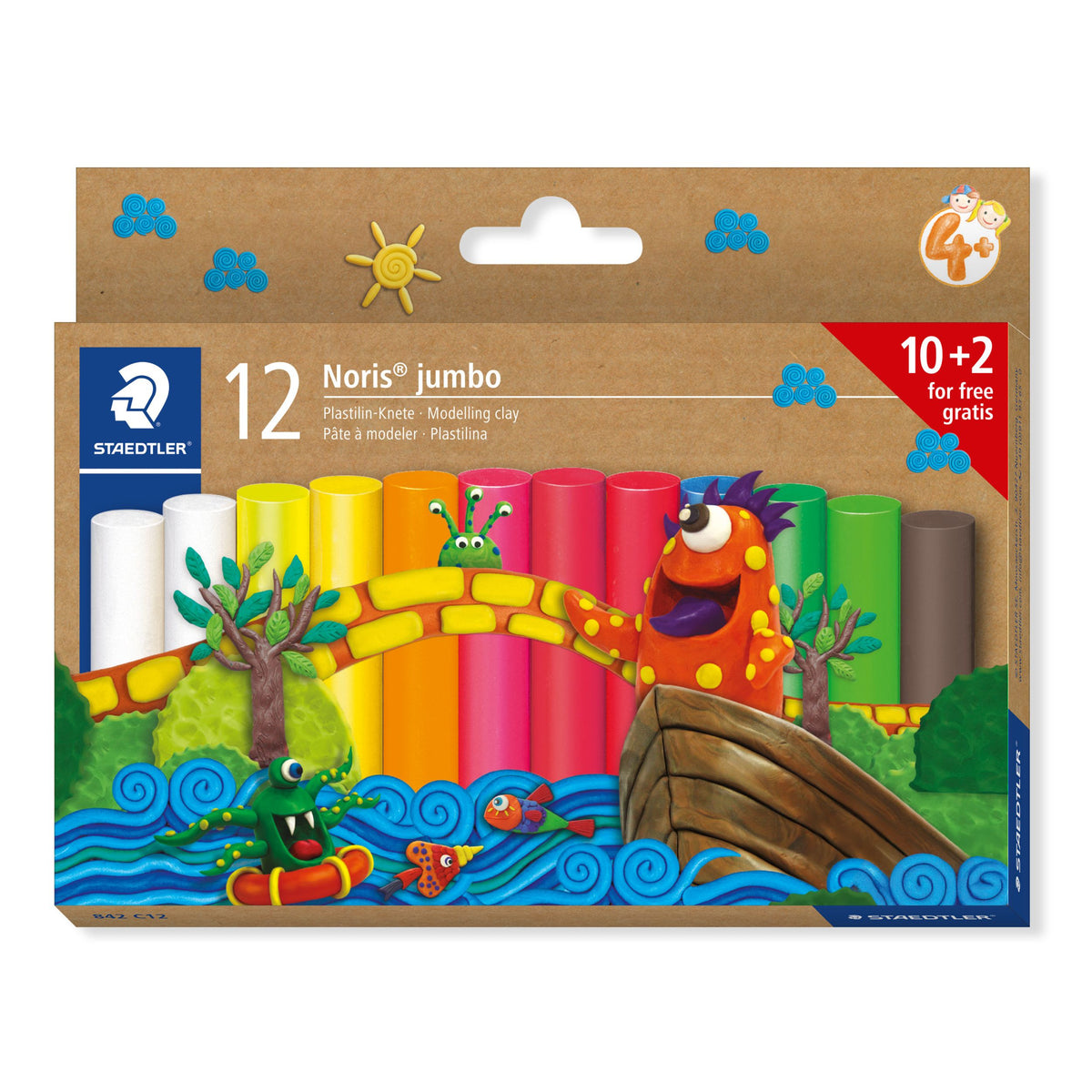 Staedtler - Boetseerklei noris jumbo set 12 kleuren
