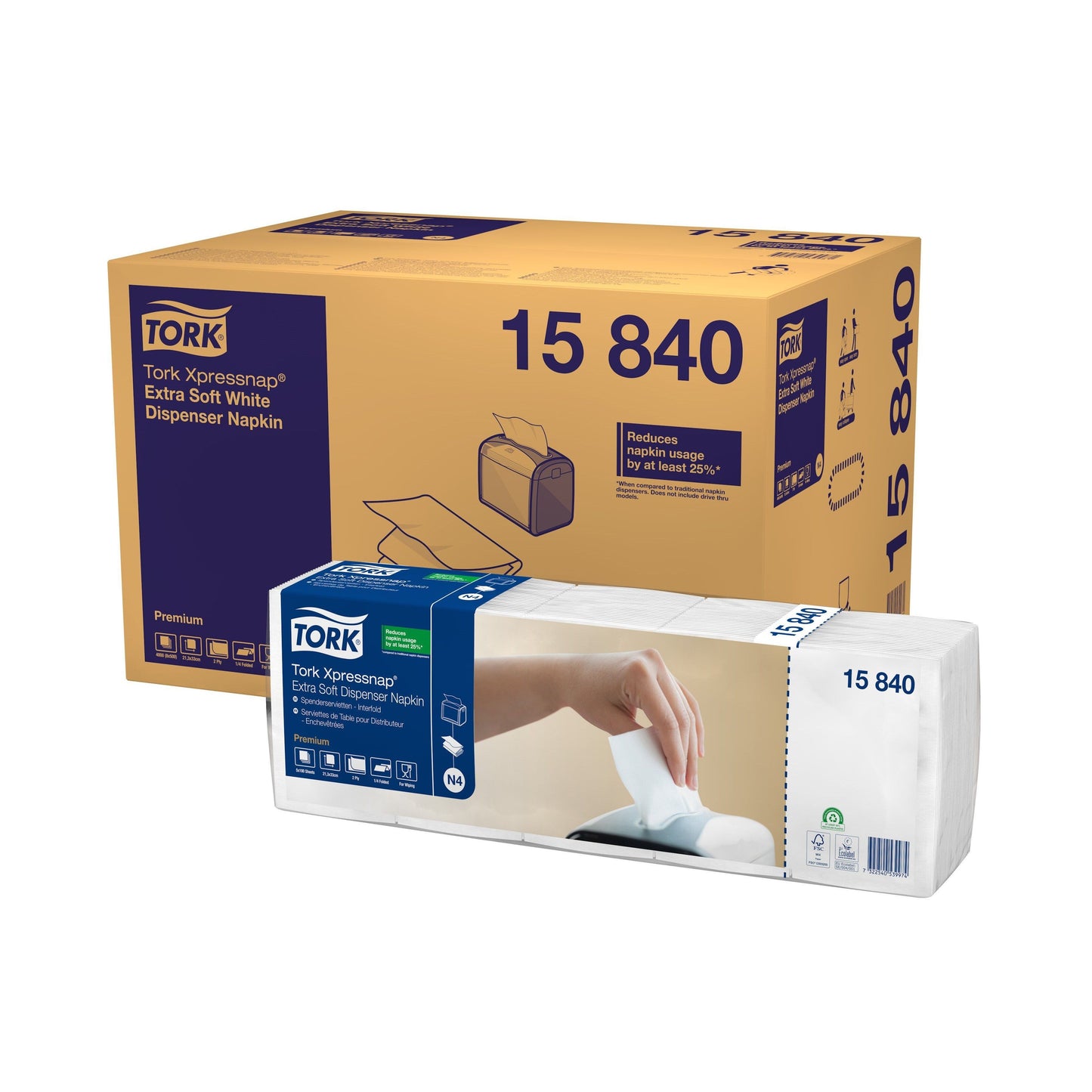 Tork - Servet n4 xpressnap premium 2laags wit 15840