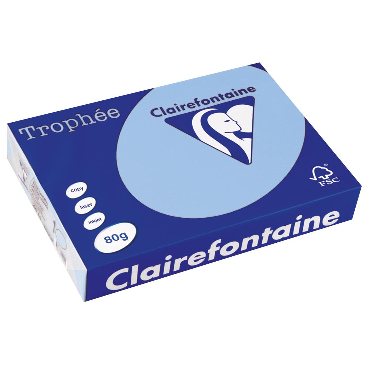 Clairefontaine - Trophée-Farbpapier, A4, 80 g, 500 Blatt, leuchtend blau
