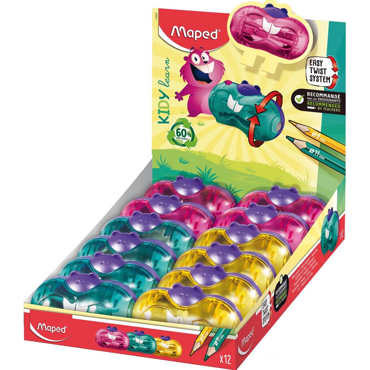 Maped - Kidy Learn potloodslijper Twist, 2 gaats