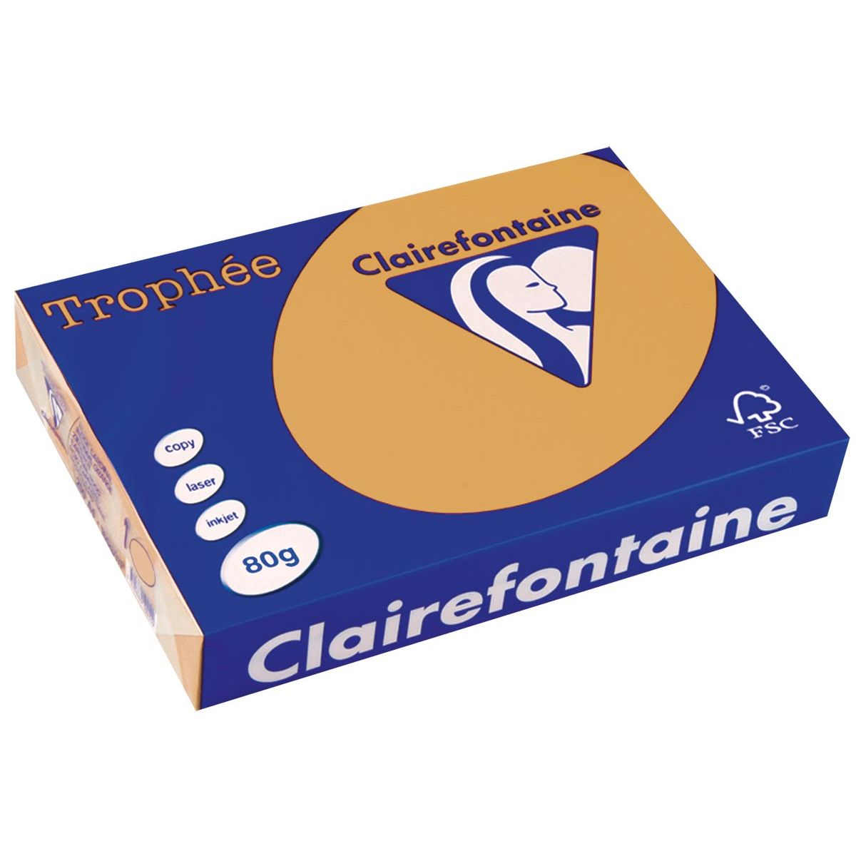 Clairefontaine - Trophée-Farbpapier, A4, 80 g, 500 Blatt, Mokkabraun