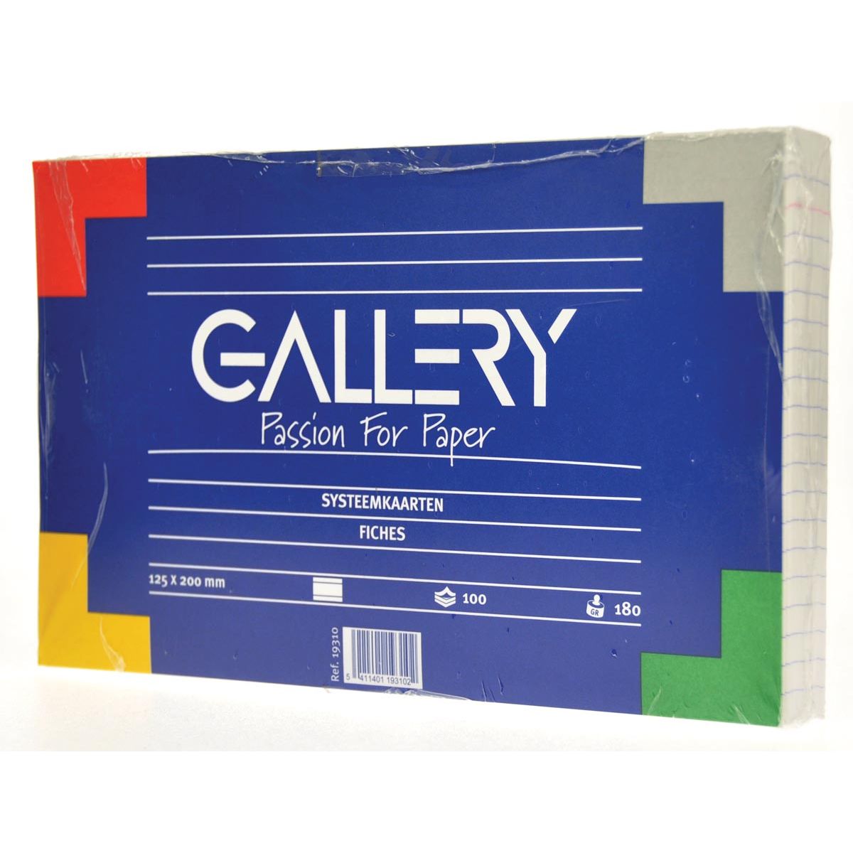 Galerie – weiße Karteikarten, ft 12,5 x 20 cm, liniert, Packung mit 100 Stück